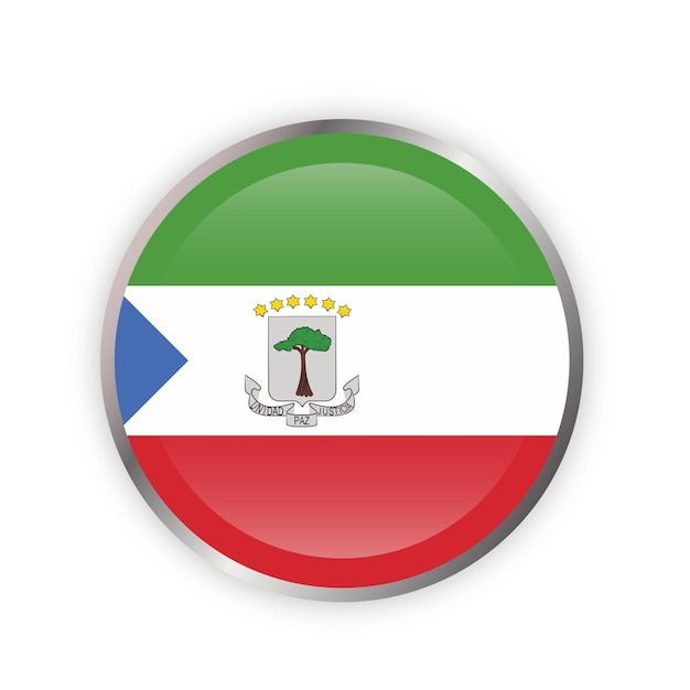 Equatorial Guinea Flag in round