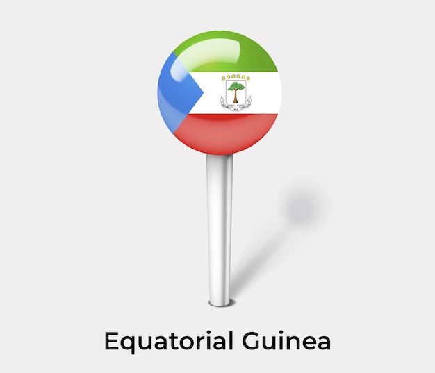 Vector equatorial guinea push pin for map vector illustration