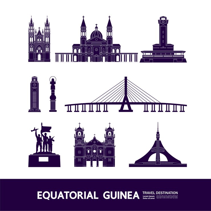 Vector equatorial guinea travel destination grand illustration