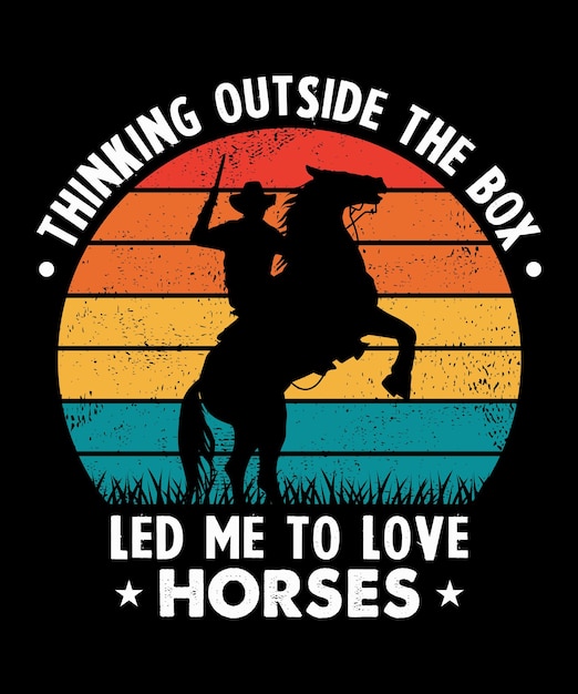 벡터 equestrian elegance horse lover tshirt와 텍스트는 상자 밖의 사고를 통해 말을 사랑하게 만들었습니다.