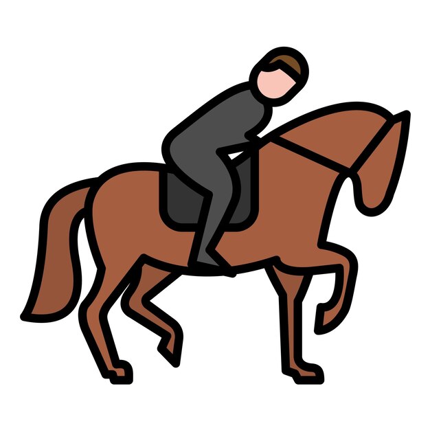 Vector equestrian flat illustration