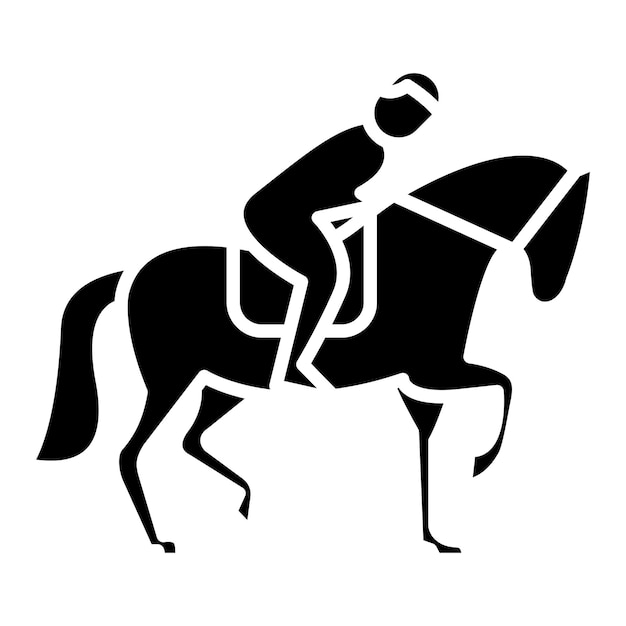 Vector equestrian glyph solid black illustration