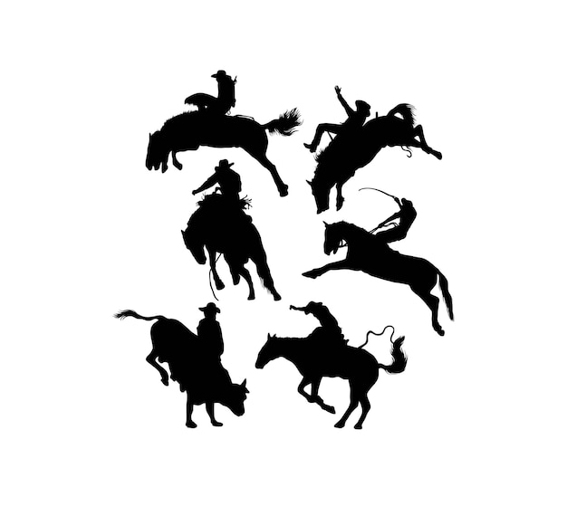 Equestrian Sports Set Silhouettes art vector design