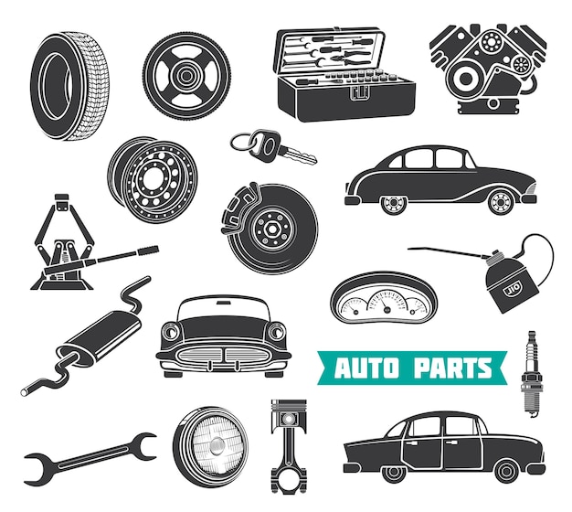 Car auto accessories repair tool a set of Vector Image