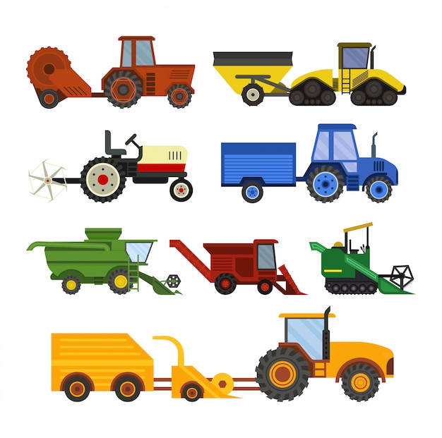 Vector equipment farm for agriculture machinery harvester