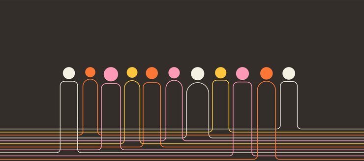 Vector equity abstract banner for disability and gender equality social justice and employment equity