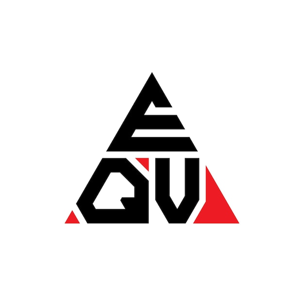 Вектор eqv треугольная буква дизайн логотипа с треугольной формой eqv триугольная конструкция логотипа монограмма eqv трехугольный вектор логотипа шаблон с красным цветом eqv трёугольный логотип простой элегантный и роскошный логотип