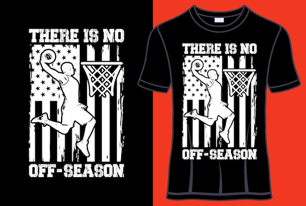 Er is geen basketbaltypografie T-shirtontwerp buiten het seizoen met bewerkbare vectorafbeelding