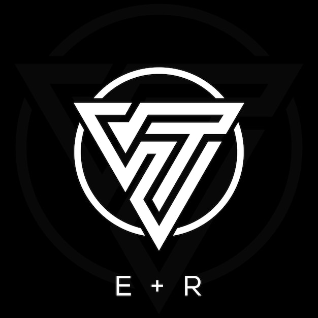 ER letter triangle shape logo design