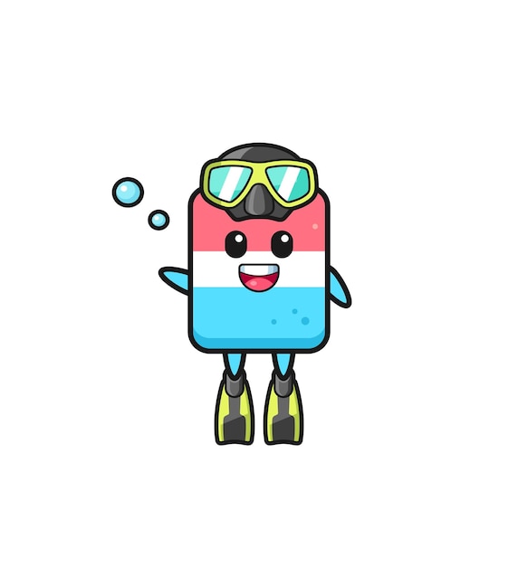 Vector the eraser diver cartoon character