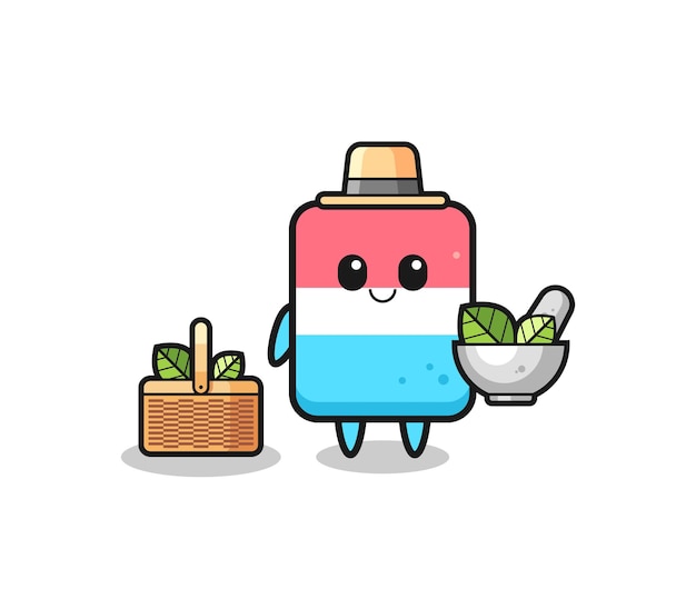 Eraser herbalist cute cartoon , cute design