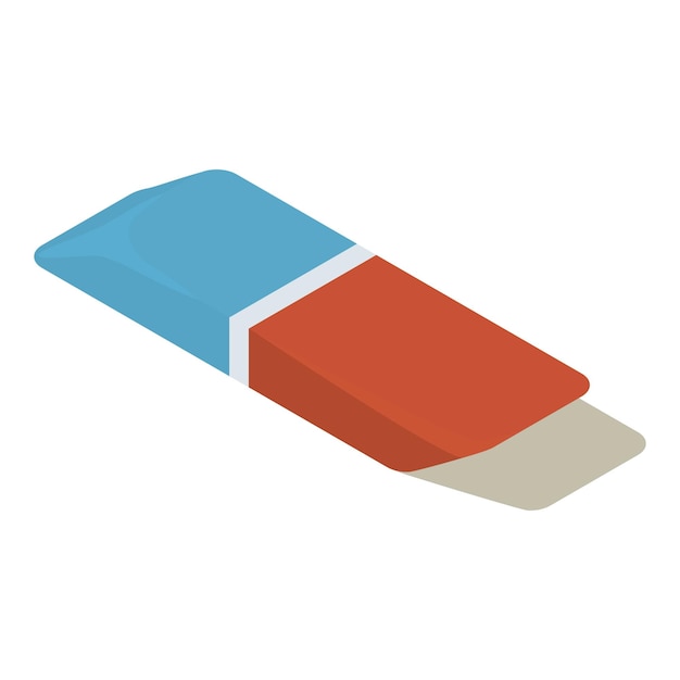 Eraser icon Isometric illustration of eraser vector icon for web