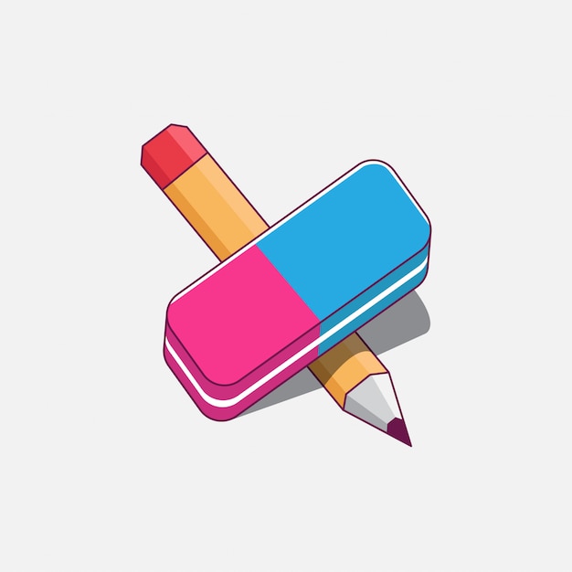 eraser and pencil illustration