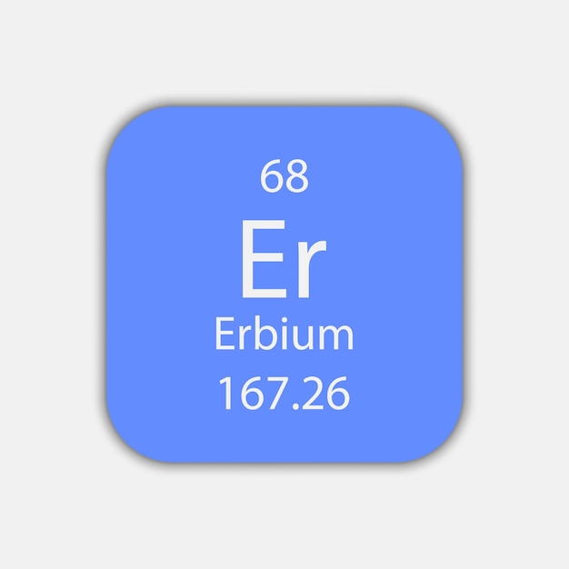 Символ эрбия Химический элемент периодической таблицы Векторная иллюстрация