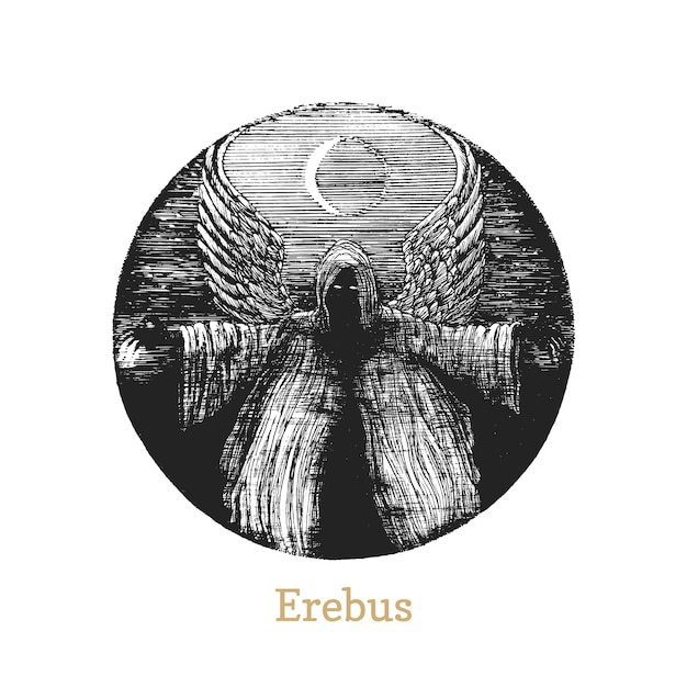 Erebus ギリシャの闇の神ベクトル手描き