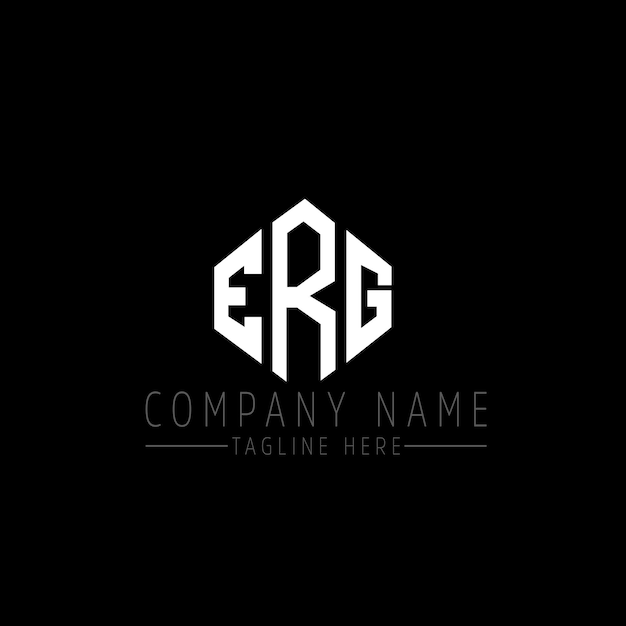 Vector erg letter logo ontwerp met veelhoek vorm erg veelhoek en kubus vorm logo ontwerp erg zeshoek vector logo sjabloon witte en zwarte kleuren erg monogram bedrijf en vastgoed logo