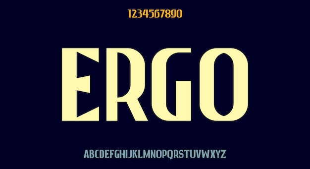 Vector ergo, tall bold display font, modern typeface design