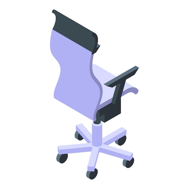 벡터 인체공학적 섬유 의자 아이콘 흰색 배경에 고립된 웹 디자인을 위한 인체공학적 섬유 의자 벡터 아이콘의 아이소메트릭