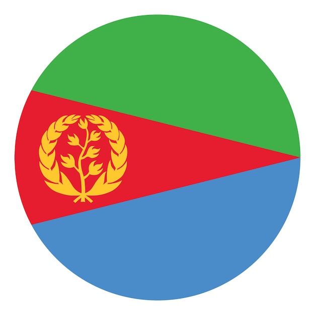 Eritrea cirkel vlag logo icoon digitale vector illustratie