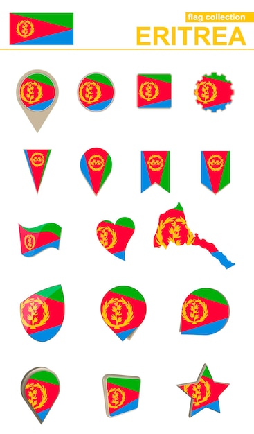 Коллекция флагов Эритреи Большой набор для дизайна