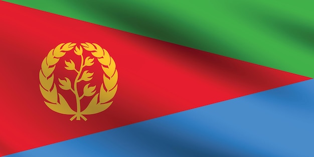 eritrea flag official colors and proportion digital vector illustration pleated flag