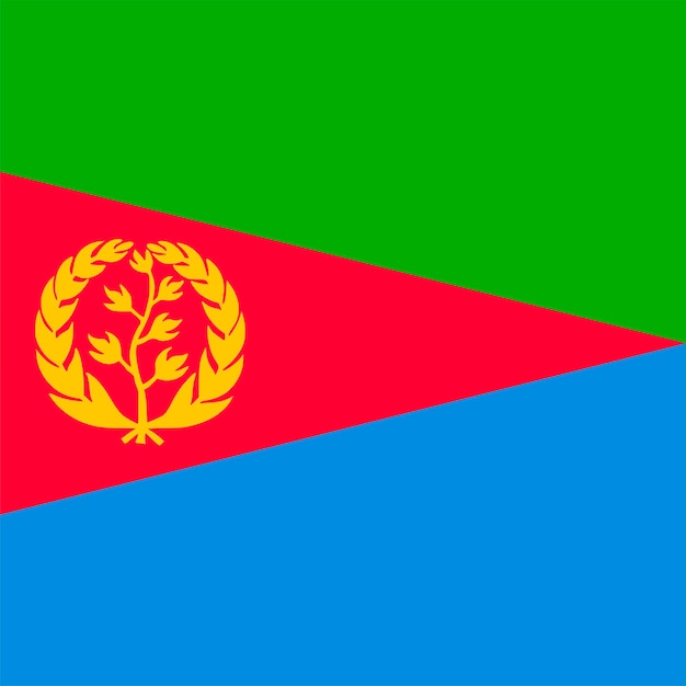 Eritrea flag official colors Vector illustration