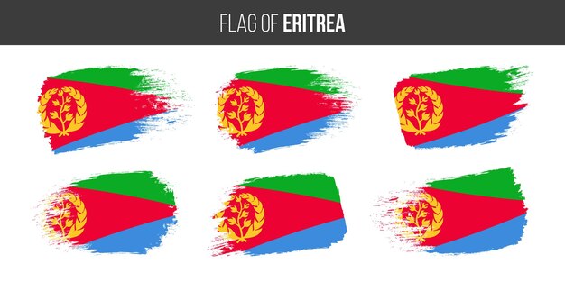 Eritrea flags Brush stroke grunge vector illustration flag of eritrea isolated on white