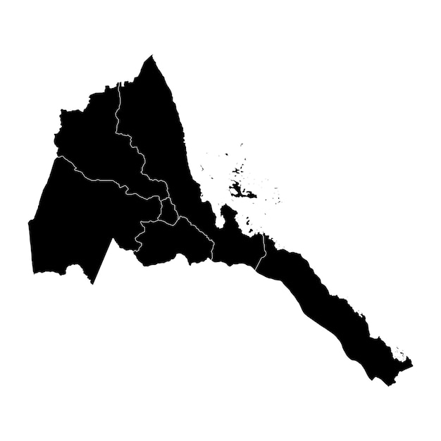 エリトリア地図行政区画ベクトル図