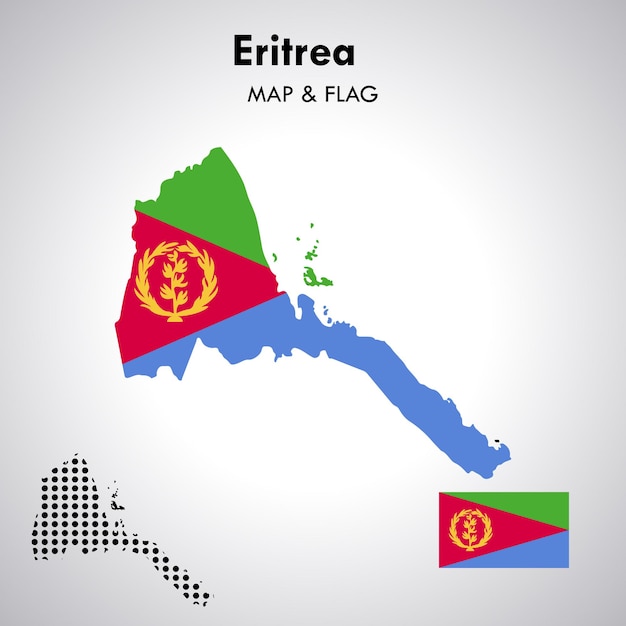 Eritrea vlag en kaart ontwerp kaart vlag vector bestand