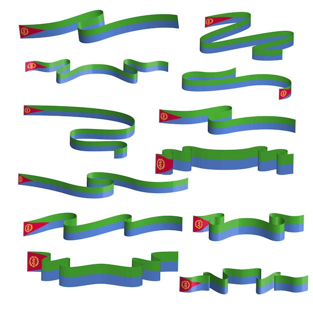 eritrea vlag lint vector set