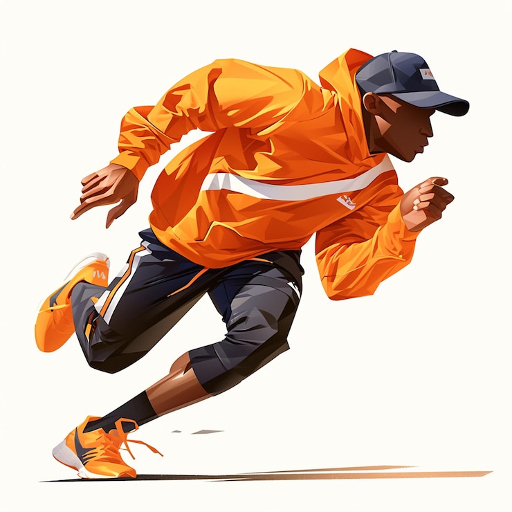 Vector a eritrean man is running