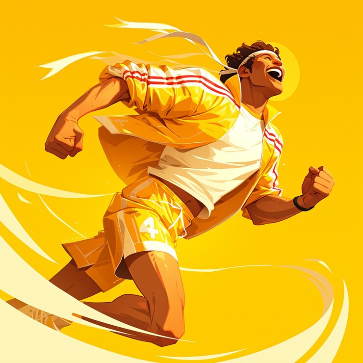 Vector a eritrean man is running
