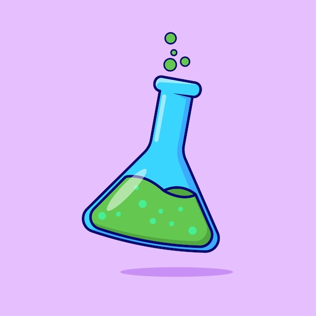 Vector erlenmeyer flask vector flat icon flat design