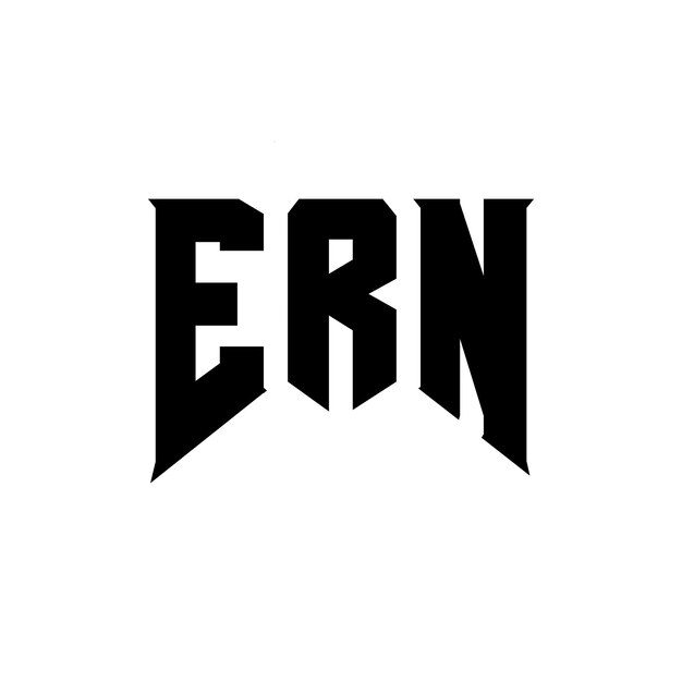 ERN letter logo ontwerp voor technologiebedrijf ERN logo ontwerp zwarte en witte kleurencombinatie ERN logo ERN vector ERN ontwerp ERN icoon ERN alfabet ERN typografie logo ontwerp
