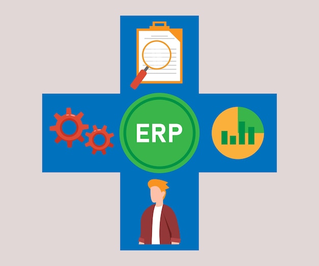 Vettore pianificazione delle risorse erp aziendale