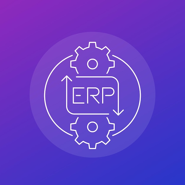 Vector erp line icon for web vector