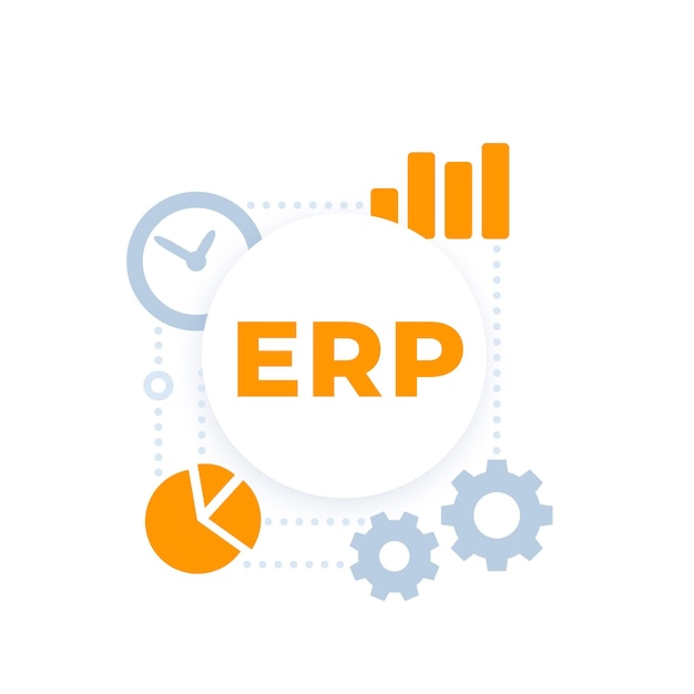 Erp-oplossing vector pictogram ontwerp