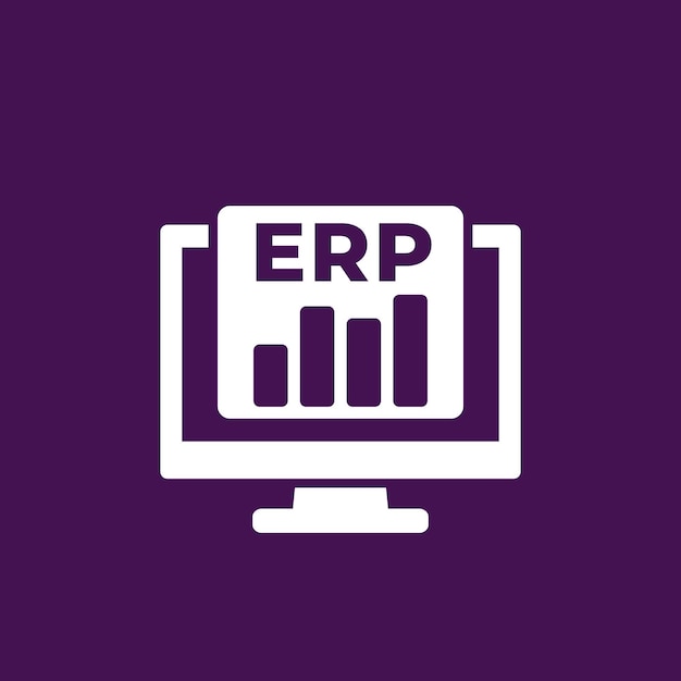 Erp software vector white icon