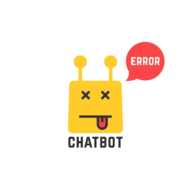 Erroneous yellow chatbot icon on white