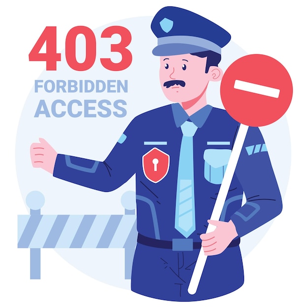 Ошибка 403 Иллюстрация символа