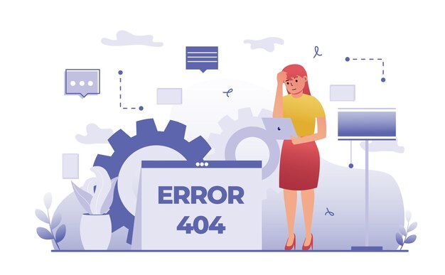 Вектор Ошибка 404 бизнес-иллюстрация