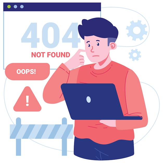 Vector error 404 character illustration