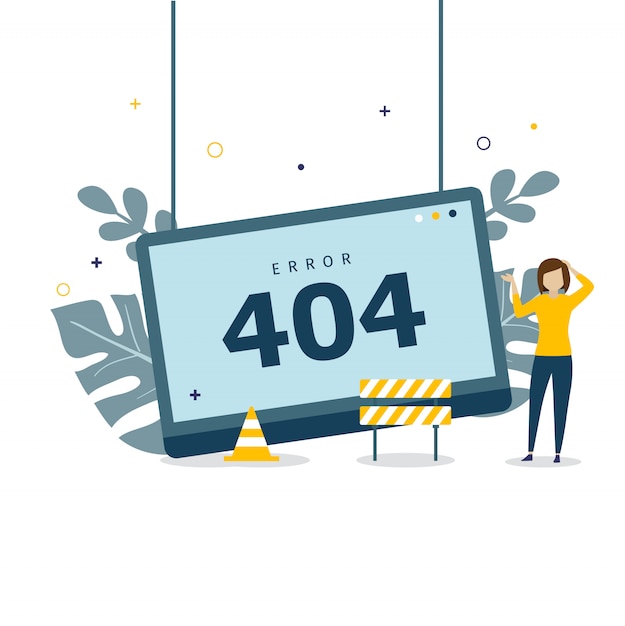 Vector error 404 concept design for landing page