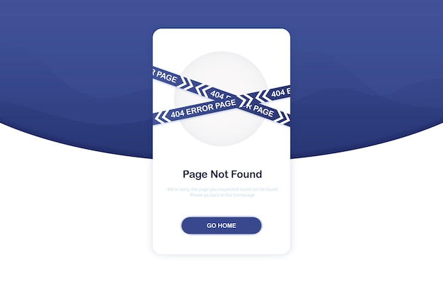 フラットデザインのランディングページのエラー404の概念