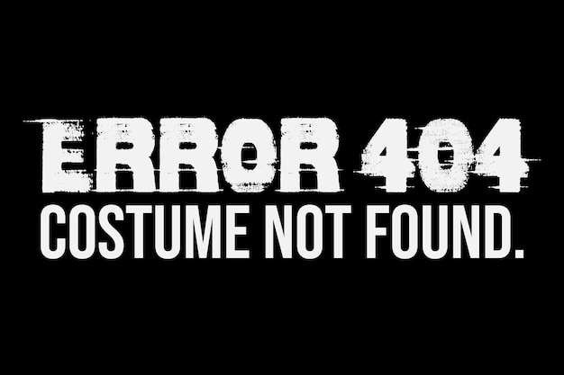 Vettore errore 404 costume non trovato divertente disegno della maglietta di halloween