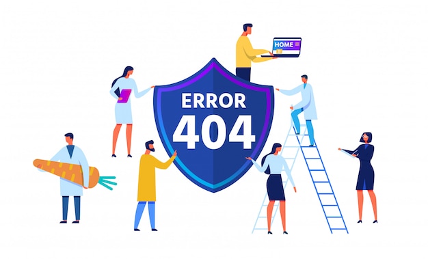 Ошибка 404 эмблема и персонажи мультфильмов