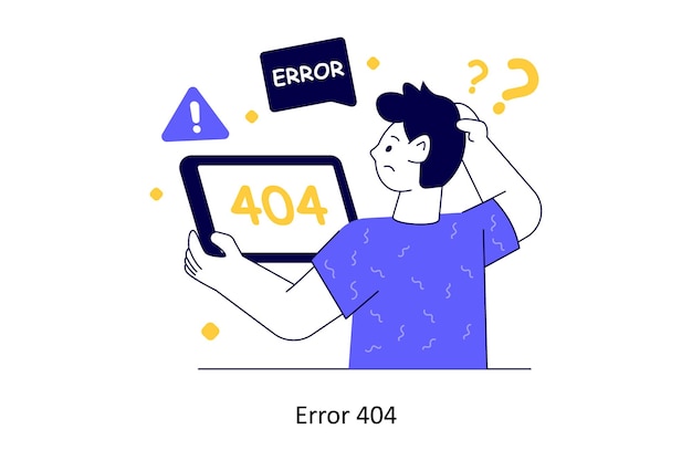 Error 404 flat style design vector illustration stock illustration