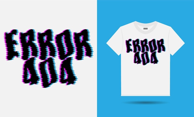 Vettore errore 404 disegno t-shirt glitch
