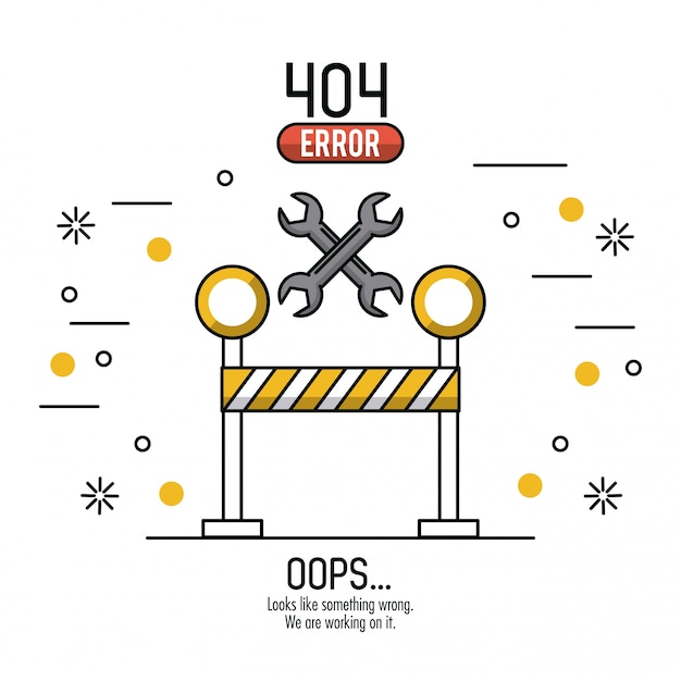 Error 404 infographic over white background