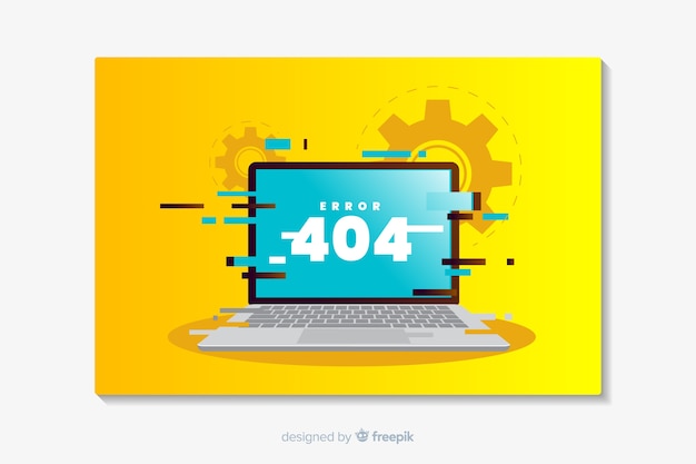 Error 404 landing flat design